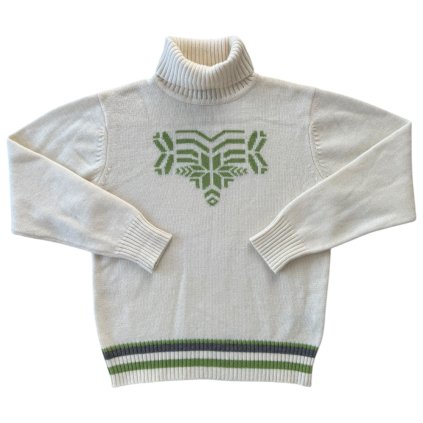 free vintage svetr rolák bílý 1