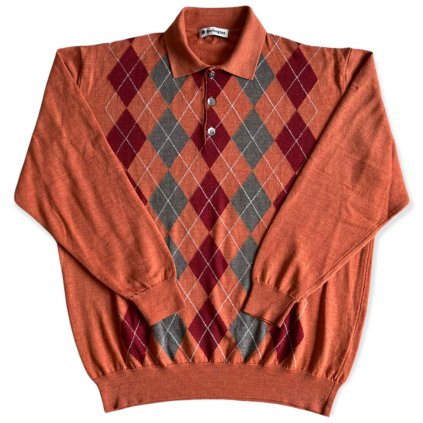burlington vintage kostkovaný svetr s límečkem