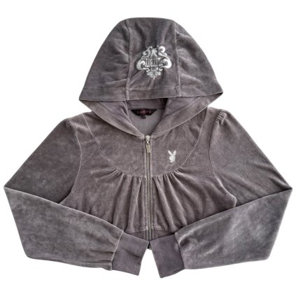 playboy vintage dámské cropped zipper hoodie mikina 1