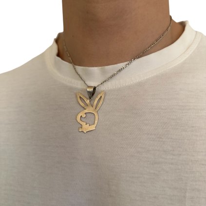 plaY boy bunny vintagE necklace silver 925 4