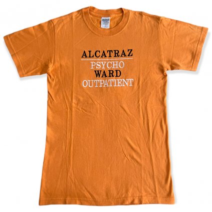 vintage triko s krátkým rukávem s potiskem alcatraz psycho ward outpatient
