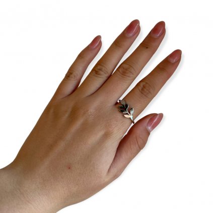 A70 vintage prsten s peříčkem stříbrný