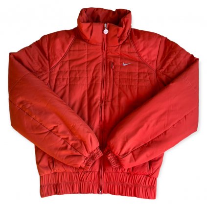 nike vintage zimní bunda s kapucí červeno oranžová 2
