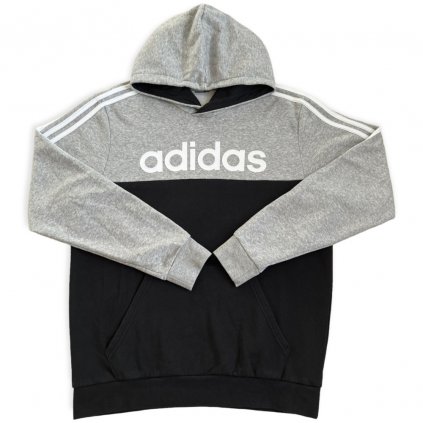 adidas hoodie mikina s kapucí černo šedá s logem