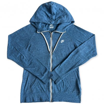 nike sportwear vintage mikina modrá s kapucí na zip lehká