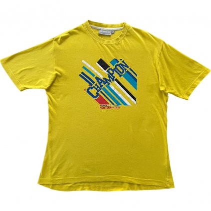 champion vintage print triko žluté s potiskem