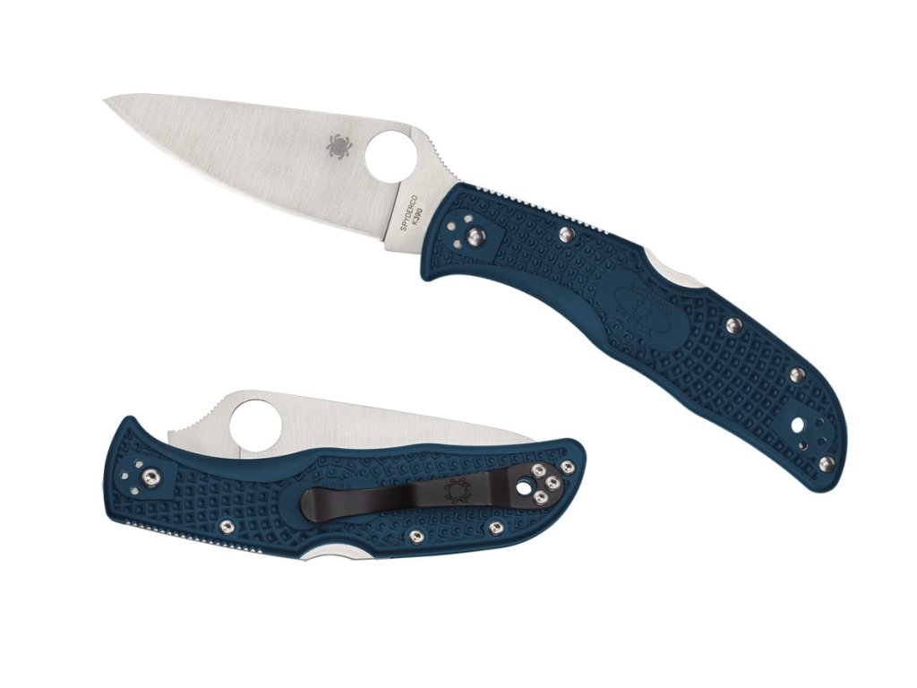 spyderco endela frn blue k390 plain c243fpk390