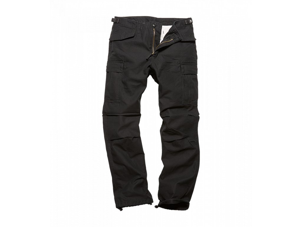 1011 M65 heavy satin pant Black kalhoty