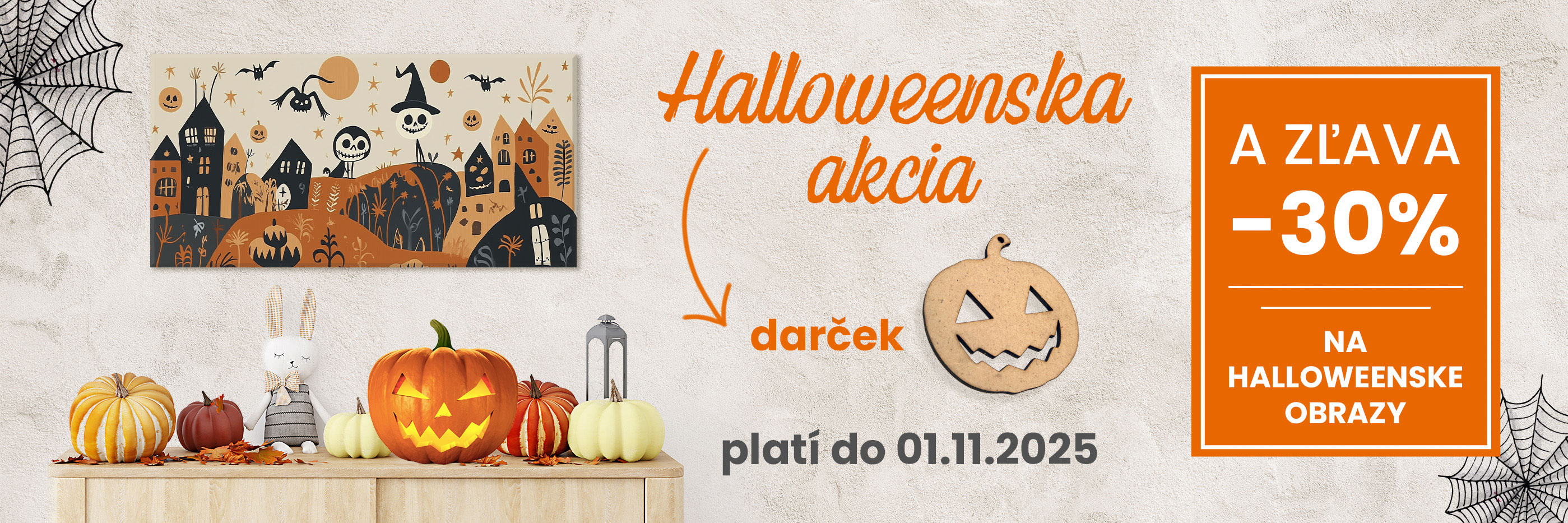 Halloweenske obrazy so zľavou 30%