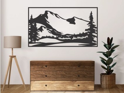 Drevený obraz na stenu - Hory I - 70cm (Velkost 70cm, Dekor ANTRACIT 0164, BIELA 0101, ČIERNA 0190, DUB Bronze tmavý 090, DUB Sonoma 3025, DUB Zlatý 003, ORECH 0729, SIVÁ 0112)