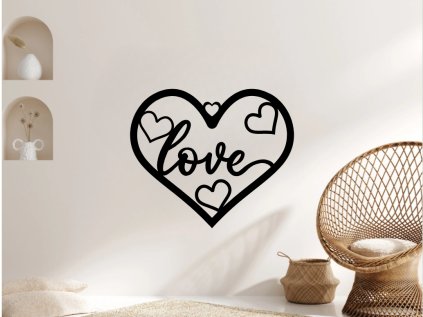 Drevený obraz na stenu - Srdce Láska (Rozmer 20cm, 30cm, 40cm, 50cm, 60cm, Dekor ANTRACIT 0164, BIELA 0101, ČIERNA 0190, DUB Bronze tmavý 090, DUB Sonoma 3025, DUB Zlatý 003, ORECH 0729, SIVÁ 0112)