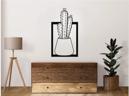 Drevený obraz na stenu - Kaktus (Velkost 40cm, 50cm, 70cm, 87cm, Dekor ANTRACIT 0164, BIELA 0101, ČIERNA 0190, DUB Bronze tmavý 090, DUB Sonoma 3025, DUB Zlatý 003, ORECH 0729, SIVÁ 0112)