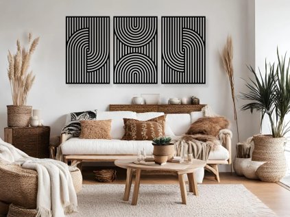 Drevený obraz na stenu - Boho - 75x38 (Velkost 75x38, Dekor ANTRACIT 0164, BIELA 0101, ČIERNA 0190, DUB Bronze tmavý 090, DUB Sonoma 3025, DUB Zlatý 003, ORECH 0729, SIVÁ 0112)