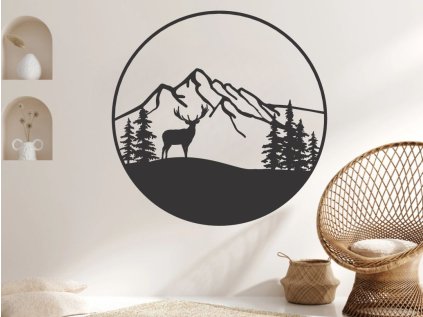 Drevený obraz na stenu - Jeleň - 50cm (Velkost 50cm, Dekor ANTRACIT 0164, BIELA 0101, ČIERNA 0190, DUB Bronze tmavý 090, DUB Sonoma 3025, DUB Zlatý 003, ORECH 0729, SIVÁ 0112)