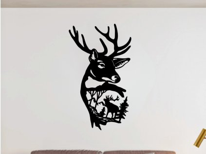 Drevený obraz na stenu Jeleň - 50cm (Velkost 50cm, Dekor ANTRACIT 0164, BIELA 0101, ČIERNA 0190, DUB Bronze tmavý 090, DUB Sonoma 3025, DUB Zlatý 003, ORECH 0729, SIVÁ 0112)