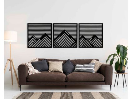 Drevený obraz na stenu - Mountain (Velkost 122x40, 175x58, 84x28, Dekor ANTRACIT 0164, BIELA 0101, ČIERNA 0190, DUB Bronze tmavý 090, DUB Sonoma 3025, DUB Zlatý 003, ORECH 0729, SIVÁ 0112)