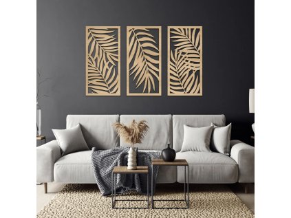 Drevený obraz na stenu - Palm (Velkost 25x50, 30x60, 35x70, 40x80, Dekor ANTRACIT 0164, BIELA 0101, ČIERNA 0190, DUB Bronze tmavý 090, DUB Sonoma 3025, DUB Zlatý 003, ORECH 0729, SIVÁ 0112)