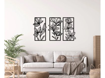 Drevený obraz na stenu - Flower (Velkost 45x69, 55x84, 65x100, 75x115, 87x134, Dekor ANTRACIT 0164, BIELA 0101, ČIERNA 0190, DUB Bronze tmavý 090, DUB Sonoma 3025, DUB Zlatý 003, ORECH 0729, SIVÁ 0112)