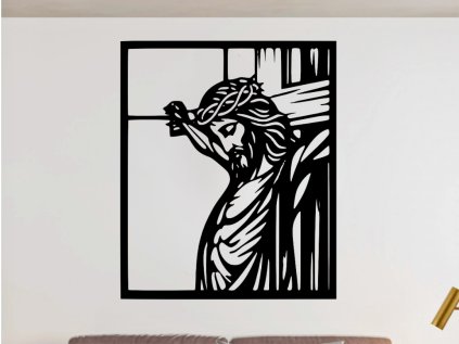 Drevený obraz na stenu Ježis Kristus na kríži - 30cm (Rozmer 30cm, Dekor ANTRACIT 0164, BIELA 0101, ČIERNA 0190, DUB Bronze tmavý 090, DUB Sonoma 3025, DUB Zlatý 003, ORECH 0729, SIVÁ 0112)