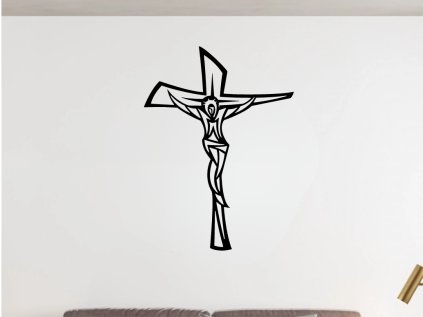 Drevený krížik na stenu - Jesus I (Velkost 20cm, 30cm, 40cm, 50cm, 60cm, Dekor ANTRACIT 0164, BIELA 0101, ČIERNA 0190, DUB Bronze tmavý 090, DUB Sonoma 3025, DUB Zlatý 003, ORECH 0729, SIVÁ 0112)