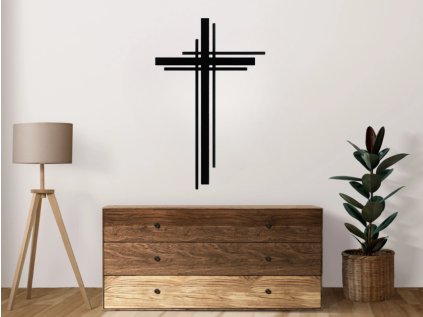 Drevený krížik na stenu - Line - 60cm (Velkost 60cm, Dekor ANTRACIT 0164, BIELA 0101, ČIERNA 0190, DUB Bronze tmavý 090, DUB Sonoma 3025, DUB Zlatý 003, ORECH 0729, SIVÁ 0112)