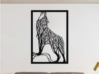 Drevený obraz na stenu - Vlk - 50cm (Velkost 50cm, Dekor ANTRACIT 0164, BIELA 0101, ČIERNA 0190, DUB Bronze tmavý 090, DUB Sonoma 3025, DUB Zlatý 003, ORECH 0729, SIVÁ 0112)