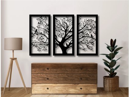 Drevený strom života na stenu - Bird (Velkost 70x108, 80x124, 87x135, Dekor ANTRACIT 0164, BIELA 0101, ČIERNA 0190, DUB Bronze tmavý 090, DUB Sonoma 3025, DUB Zlatý 003, ORECH 0729, SIVÁ 0112)