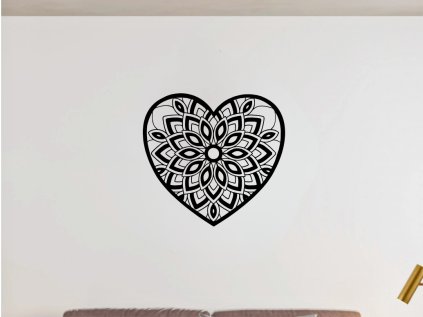 Drevený obraz na stenu - Srdce Mandala - 50cm (Rozmer 50cm, Dekor ANTRACIT 0164, BIELA 0101, ČIERNA 0190, DUB Bronze tmavý 090, DUB Sonoma 3025, DUB Zlatý 003, ORECH 0729, SIVÁ 0112)