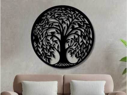 Drevený strom života - Birds (Rozmer 20cm, 30cm, 40cm, 50cm, 60cm, 70cm, 80cm, Dekor ANTRACIT 0164, BIELA 0101, ČIERNA 0190, DUB Bronze tmavý 090, DUB Sonoma 3025, DUB Zlatý 003, ORECH 0729, SIVÁ 0112)
