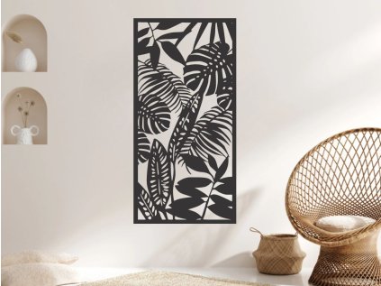 Drevený obraz na stenu - Leaves I (Velkost 40cm, 50cm, 70cm, 87cm, Dekor ANTRACIT 0164, BIELA 0101, ČIERNA 0190, DUB Bronze tmavý 090, DUB Sonoma 3025, DUB Zlatý 003, ORECH 0729, SIVÁ 0112)