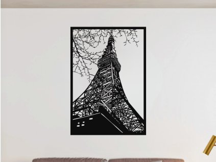 Drevený obraz na stenu - Eiffelova veža - 40cm (Velkost 40cm, Dekor ANTRACIT 0164, BIELA 0101, ČIERNA 0190, DUB Bronze tmavý 090, DUB Sonoma 3025, DUB Zlatý 003, ORECH 0729, SIVÁ 0112)