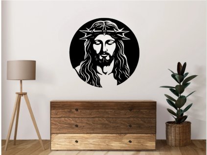 Drevený obraz Ježis Kristus - 50cm (Rozmer 50cm, Dekor ANTRACIT 0164, BIELA 0101, ČIERNA 0190, DUB Bronze tmavý 090, DUB Sonoma 3025, DUB Zlatý 003, ORECH 0729, SIVÁ 0112)