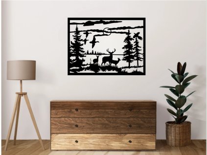 Drevený obraz na stenu - Les - 20cm (Rozmer 20cm, Dekor ANTRACIT 0164, BIELA 0101, ČIERNA 0190, DUB Bronze tmavý 090, DUB Sonoma 3025, DUB Zlatý 003, ORECH 0729, SIVÁ 0112)