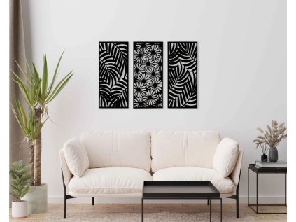 Drevený obraz na stenu - Leaves and Flowers - 54x41 (Velkost 54x41, Dekor ANTRACIT 0164, BIELA 0101, ČIERNA 0190, DUB Bronze tmavý 090, DUB Sonoma 3025, DUB Zlatý 003, ORECH 0729, SIVÁ 0112)