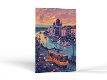 Večerný pohľad na Budapešť | Výpredaj obrazov