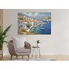 Prístav stredomorského mestečka-obraz na dreve int vintessia