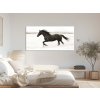 Čierny kôň v pohybe-obraz na dreve int vintessia