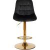 Barová židle LEON - černý samet, zlatá 5