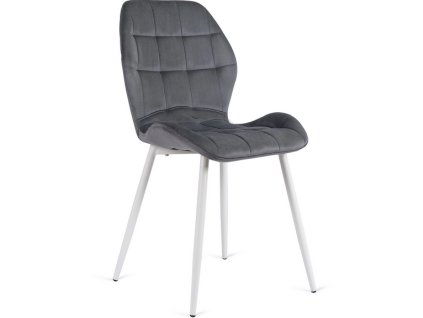 LAURES VINTINO kreslo jedalenska stolička sivá biele nohy 1