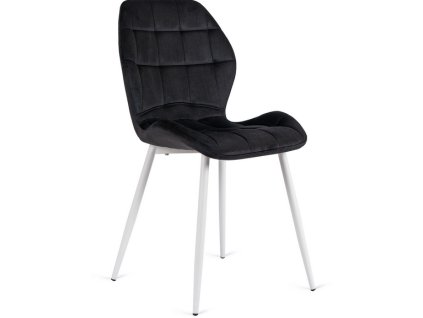 LAURES VINTINO kreslo jedalenska stolička čierna biele nohy 1