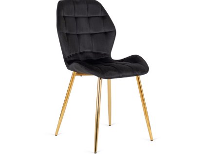 LAURES VINTINO jedálenske kuchynské kreslo čierne zlaté nohy 6