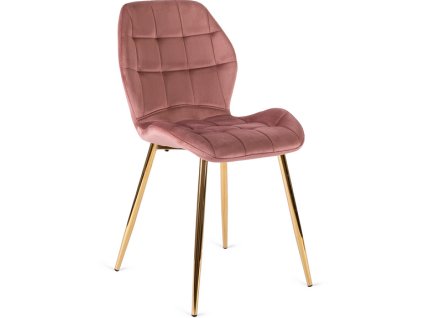 LAURES VINTINO jedalenské kuchynské kreslo ružové nohy zlaté 2