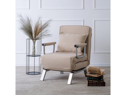 LAURES VINTINO Kreslo pohovka PRATO rozkladacia bežová 1