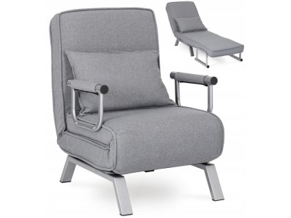 LAURES VINTINO Kreslo pohovka PRATO rozkladacia sivá 1