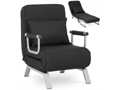 LAURES VINTINO Kreslo pohovka PRATO rozkladacia čierna 1