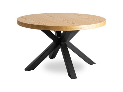 LAURES VINTINO Okrúhly konferenčný stolík SILVIO 80cm dub zlatý/čierny 1