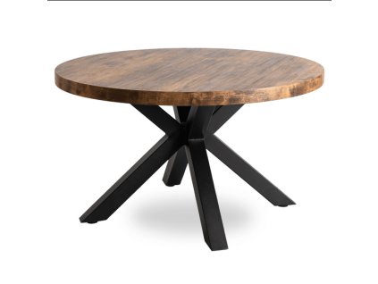 LAURES VINTINO Okrúhly konferenčný stolík SILVIO 80cm dub rustikálny čierny 1