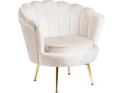 LAURES VINTINO Kreslo VELO krémové zamatové 1