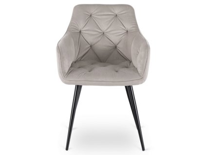 LAURES VINTINO Stolička STAR sivá zamatová 1