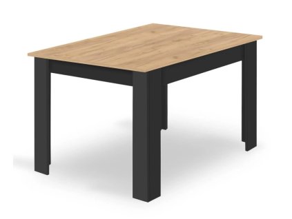 LAURES VINTINO Čierny jedálenský stôl s doskou v dekore dub zlatý craft 120x80 2